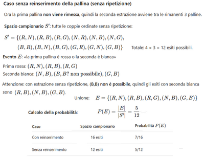Probabilità estrazione palline 2 