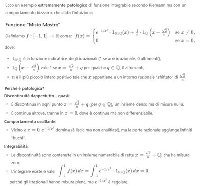 Funzione integrabile ma non continua esempio 4 