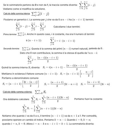Doppia sommatoria da 0 a