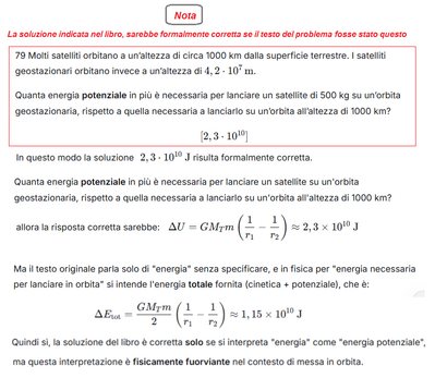 Calcolo energia per orbita geostazionaria