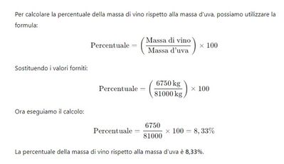 percentuale vino