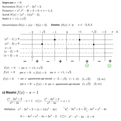 Risoluzione funzione con parametri e equazioni 2 