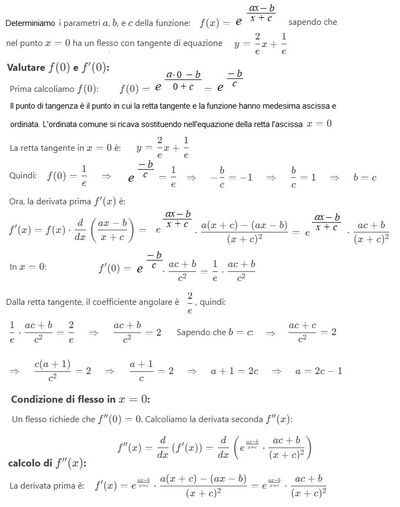 determinazione parametri a b c 1