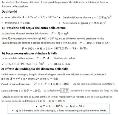 Pressione e Forza Falla  