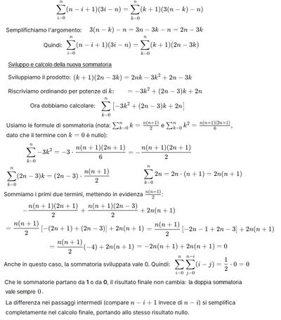 Doppia sommatoria da 0 b