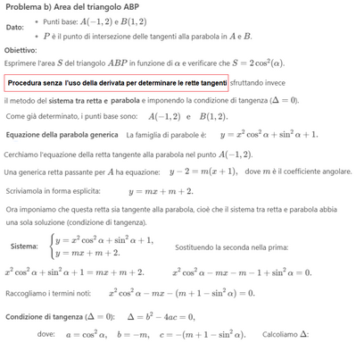 punti base fascio di parabole  e tangenti 2