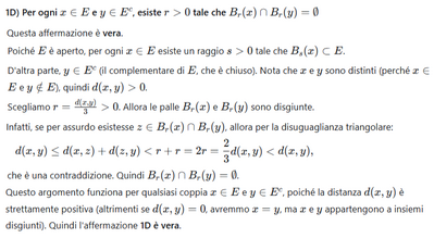 1D   Analisi di proprietà insiemistiche metriche