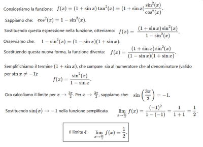 limite  funzione trigonometrica