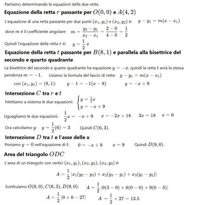 Equazione rette e triangolo e aree 1