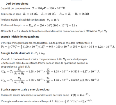 Energia dissipata nel circuito 1
