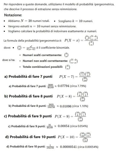 Probabilità Win for Life 1