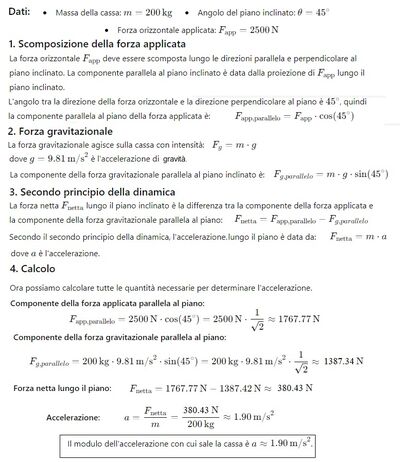 Forza lungo piano inclinato
