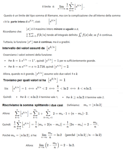 Limite e somma di Riemann 