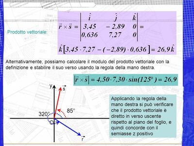 10 y 85° 320° x O Prodotto vettoriale 