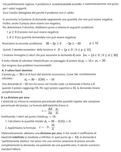 Economia esercizio errato