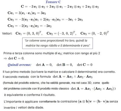 Calcolo determinanti tensori diadici 4 