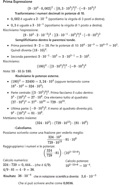Notazione scientifica calcoli 1b