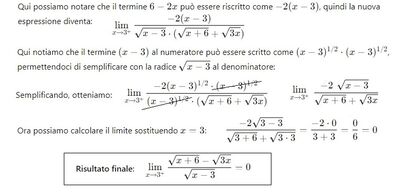 limite con radici 2