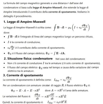 Formula CM lungo l'asse del condensatore 1