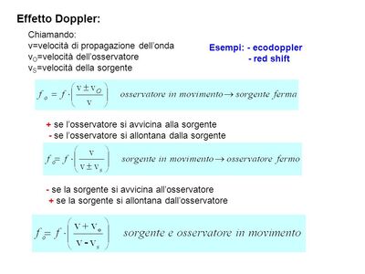 Effetto+Doppler +Chiamando +v=velocità+di+propagazione+dell’onda