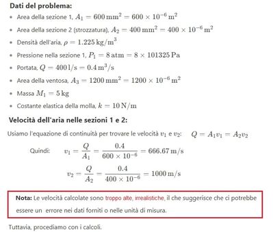 Problema irrealistico di fluidodinamica 1