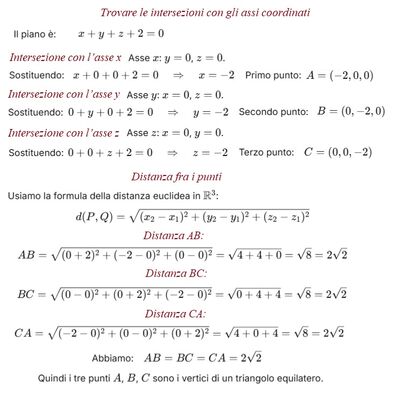 N 188 Dimostrazione triangolo equilatero intersezioni piano