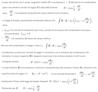 Dimostrazione campo magnetico in condensatore 1 