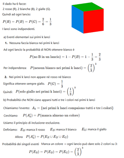 Probabilità con dado colorato 1 