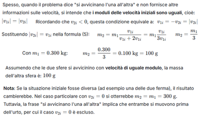 209   Calcolo massa sfera ferma in collisione elastica 3