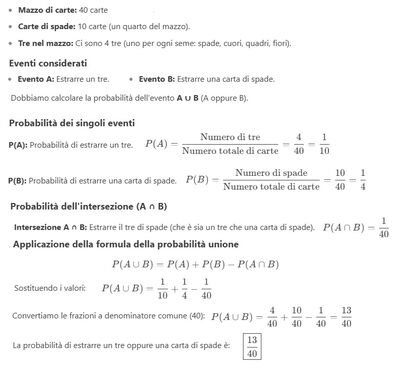 Tre di spade probabilità