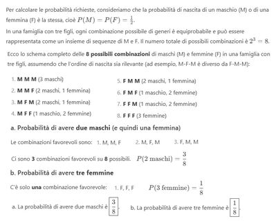 Nascita di 2 Maschi e o 3 femmine