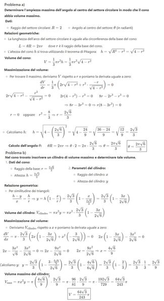 Ottimizzazione volume massimo
