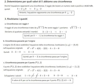 Circonferenza con parametro k 2