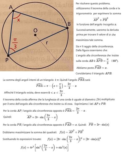 Massimizzazione angolo di triangolo inscritto 1