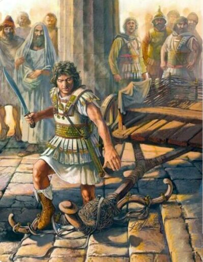 Alessandro taglia il nodo di Gordio.