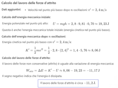 Lavoro ed energia del pendolo 2