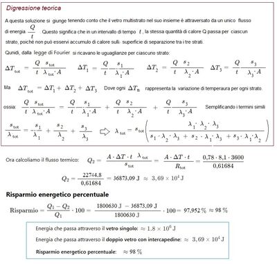 Calcolo risparmio energetico vetro 2
