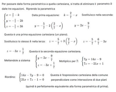 Forma cartesiana della retta normale alle rette R e S