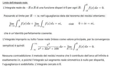 Integrale complesso funzione dispari dettagliata con residui 3