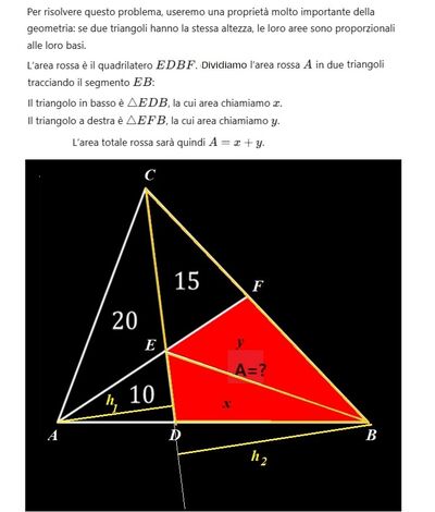 Area quadrilatero interno al triangolo 1