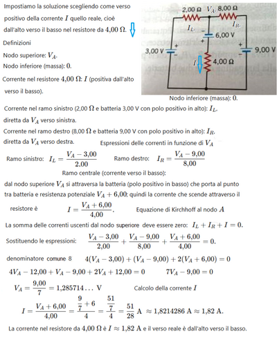 Corrente nel resistore 4Ω 2 