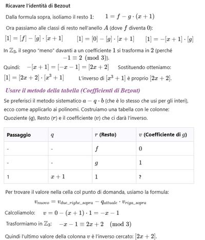 Soluzione inverso di un polinomio anello 2