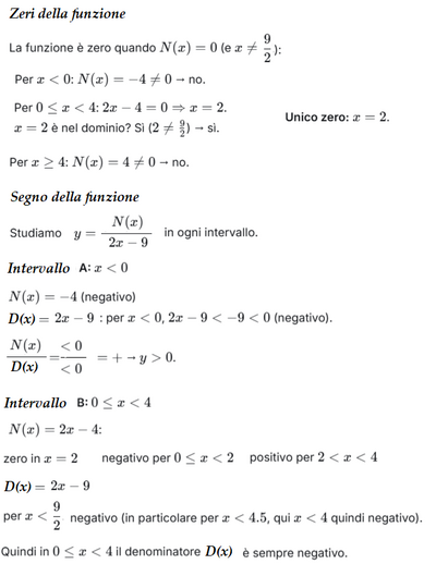 Studio dominio, zeri e segno funzione b