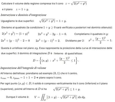 Volume tra cono e piano 1