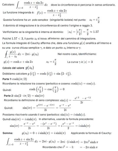 Risoluzione integrale complesso con Cauchy