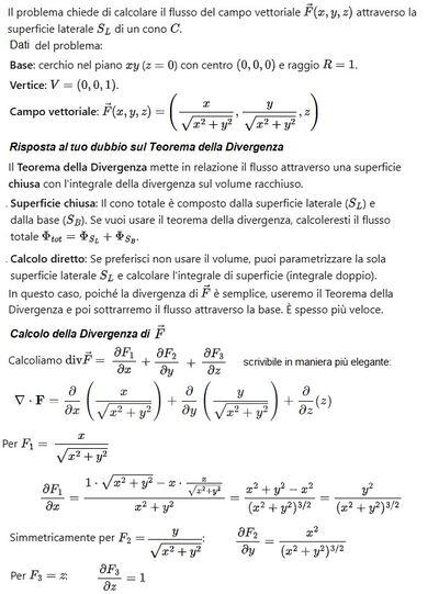Flusso attraverso s.l. cono 1 