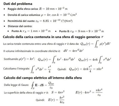 Soluzione per mg Differenza di potenziale sfera 1