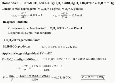 Reazione chimica propano 2