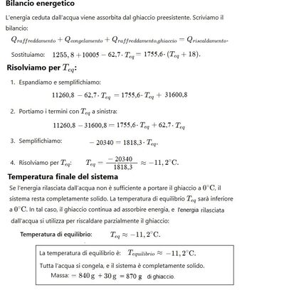 Temperatura di equilibrio ghiaccio acqua 2