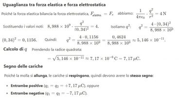 Cariche ai lati  opposti della molla 2
